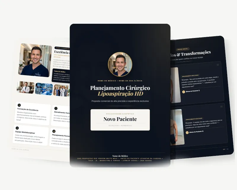 Mockup de PDF de proposta personalizado por procedimento