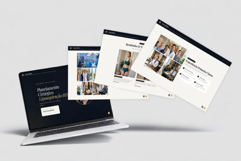 Mockup de notebook exibindo o app em tela cheia
